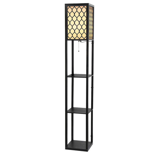 3-Tier Floor Lamp with Storage Shelves – Modern LED Light Stand