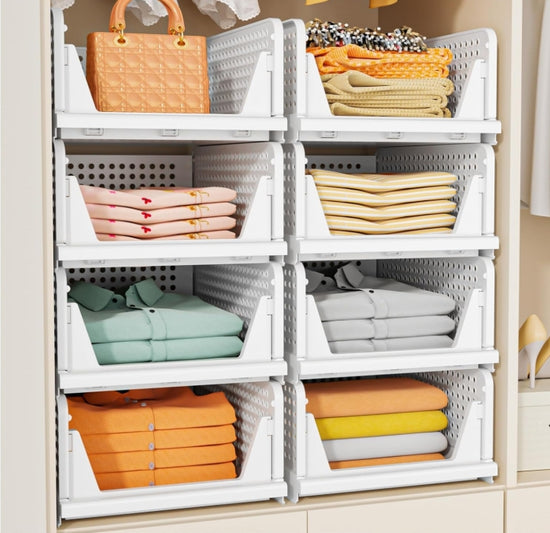 Foldable & stackable storage organizer